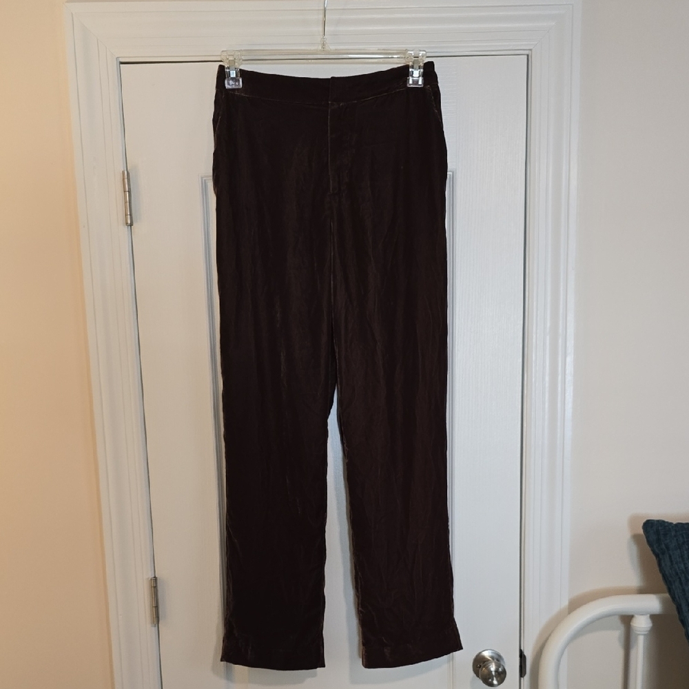 a new day Womens Velour Trousers in Rich Brown